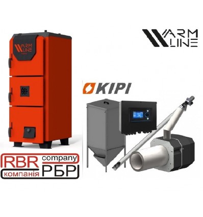 Котел Warmhaus Premium 42 кВт + горелка KIPI 50 кВт + бункер